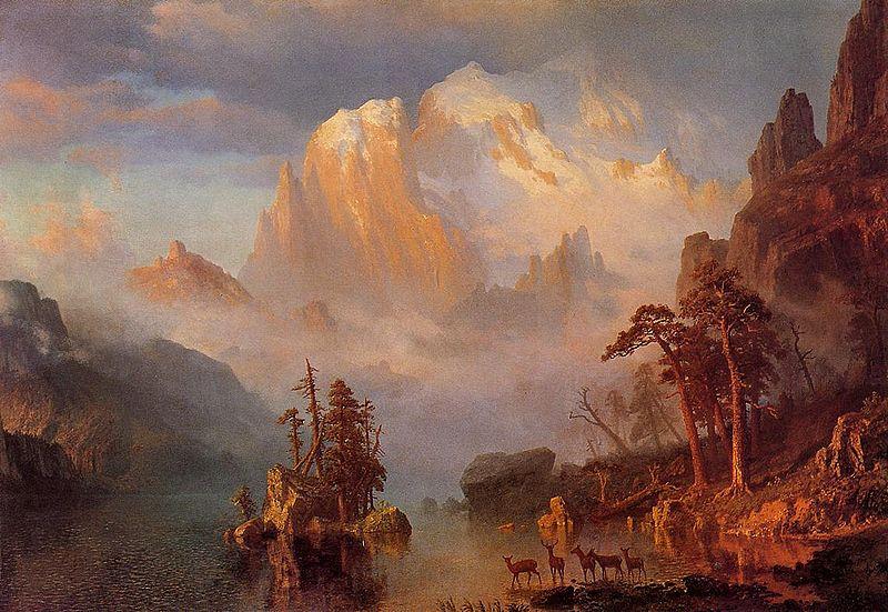 Albert Bierstadt Rocky Mountains oil painting image